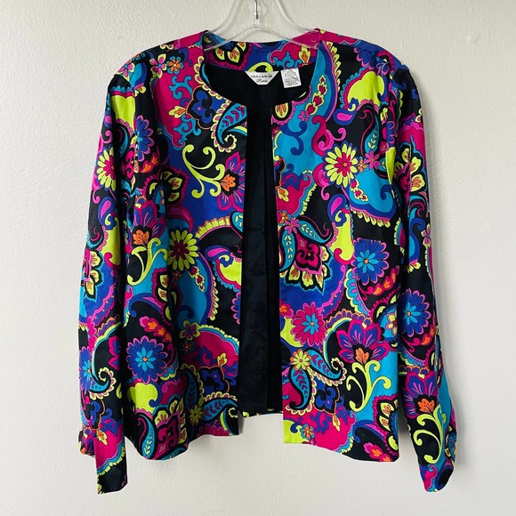Laura Ashley LP paisley jacket multicolor floral paisley - Picture 8 of 8